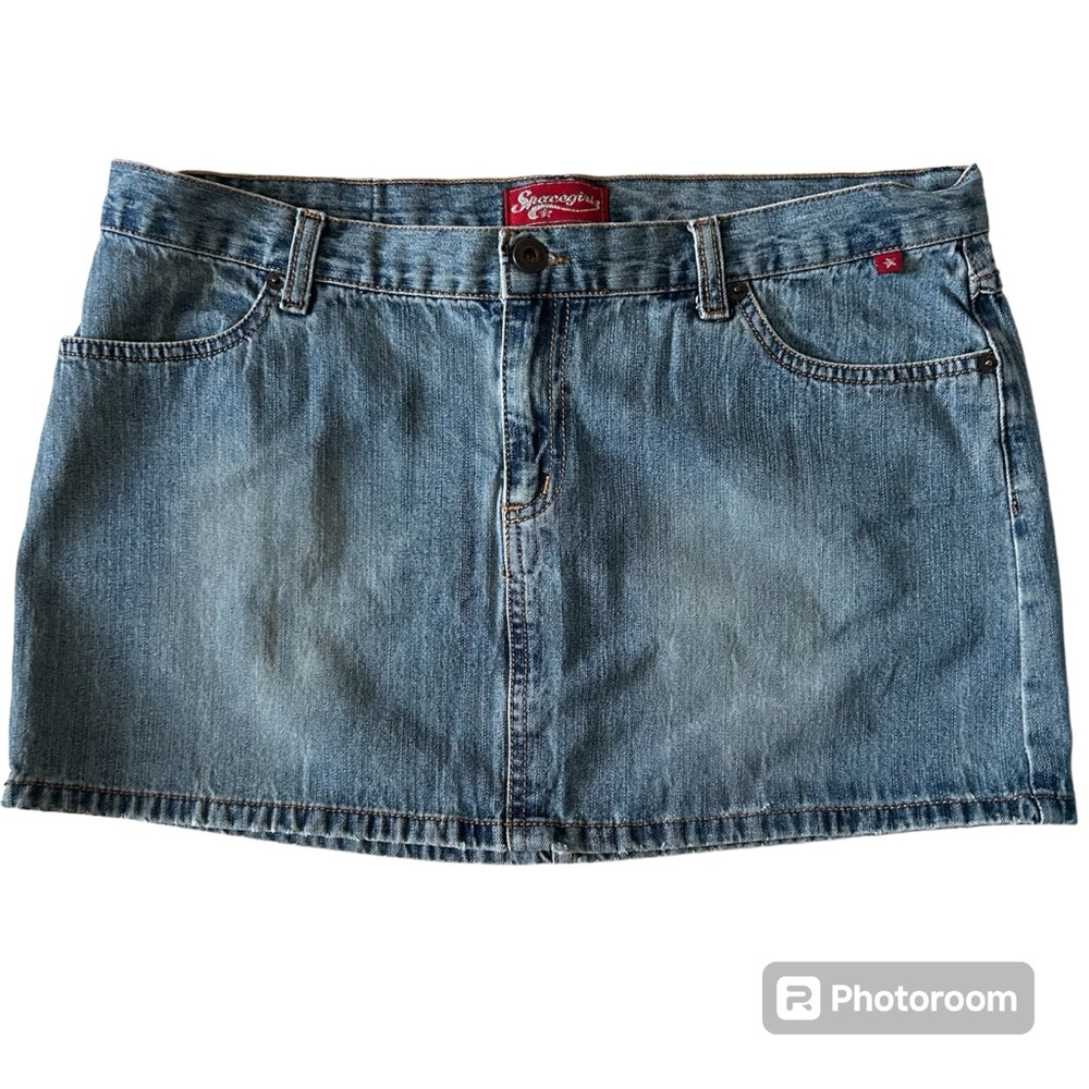 Space girl, mini Jean skirt